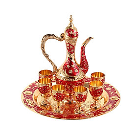 Hình ảnh Tea Pot Set with Drinking Cups  Set Home Art Crafts for Wedding Gift Tea Party