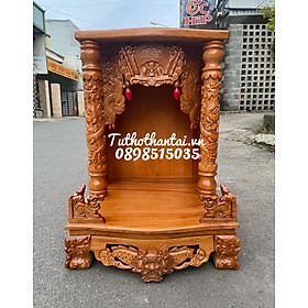 Mua Bàn thờ thần tài gỗ gõ đỏ cột Rồng BTG48R