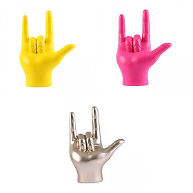 3x Creative Rock Hand Sculpture Love You Finger Gesture Statue Music Gesture