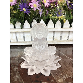 Mua Tượng Phật Quan Thế Âm Bồ Tát 2 mặt đá lưu ly đặt bàn làm việc  xe ô tô - Cao 10 cm
