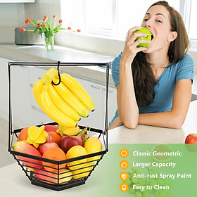 Farmhouse Stand Fruit Basket with Banana Hook Kitchen Storage Collection