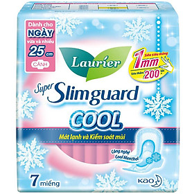 Băng Vệ Sinh Laurier Super Slimguard Cool Mát Lạnh & Kiểm Soát Mùi 25cm - 7 Miếng