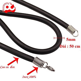 Dây Chuyền Nam 5mm Màu Đen Cá tính, Khóa Inox