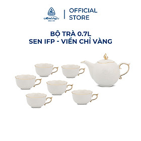 Mua Bộ Trà Sứ Minh Long  0.7 L - SEN IFP - Viền Chỉ Vàng