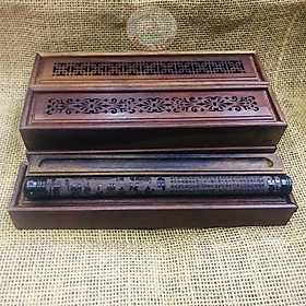Mua Bộ Ba Món Bằng Gỗ Mùn gồm Hộp lớn+Đế cắm nhang+ Ống khắc CNC cao cấp - Đường nét tinh sảo  tiện lợi sử dụng