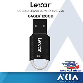 Mua USB 2.0 Flash Drive Lexar JumpDrive V40 64GB/ 128GB  thiết kế nhỏ gọn màu đen - Hàng chính hãng