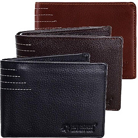 Ví nam Huy Hoàng viền chỉ màu da, đen, nâu HC2128-29-30