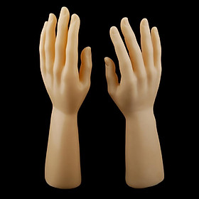 1 Pair Male Mannequin Hand for Jewelry Bracelet Gloves Display - Black White Skin Color
