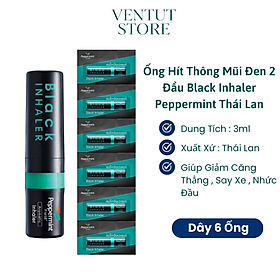 Mua Bộ 6 Ống Hít Thông Mũi Đen Black Inhaler Peppermint Field Thái Lan