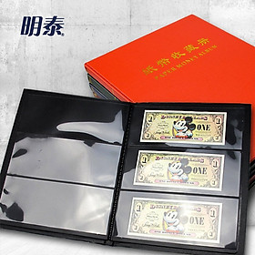 Album đựng tiền 10 phơi 3 ngăn đen thấy 1 mặt