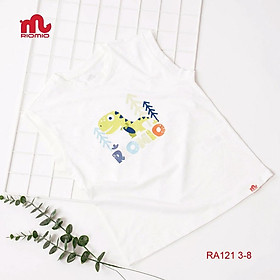 Áo sát nách bé trai 3-9 tuổi in hình khủng long, Áo hè cho bé vải cotton xước thấm hút mồ hôi
