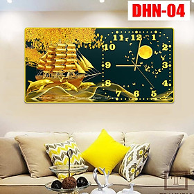 Mua Tranh đồng hồ đính đá tráng gương DHN-04