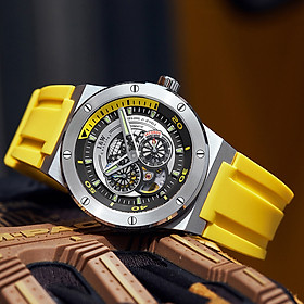 Đồng hồ nam chính hãng I&W CARNIVAL 619G-S5 Kính sapphire ,chống xước,Chống nước 50m ,Bảo hành chính hãng,Máy cơ (Automatic),Dây cao su cao cấp,thiết kế lộ cơ thể thao