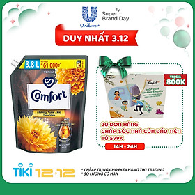 Nước Xả Làm Mềm Vải Comfort Chăm Sóc Chuyên Sâu Hương Nước Hoa Thiên Nhiên Sophia túi 3.8L