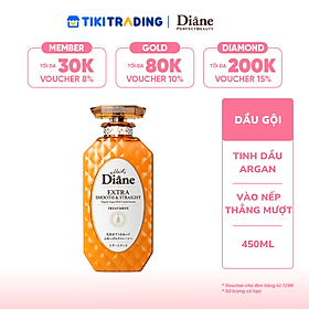 Dầu xả vào nếp thẳng mượt Moist Diane Extra Smooth & Straight (Dùng cho tóc quăn, không vào nếp, khô xơ chẻ ngọn) 450ml