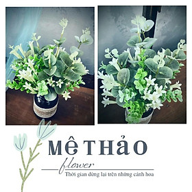 Mua (Ảnh shop chụp) Bình Hoa Giả Chất Liệu Lụa Cao Cấp Trang Trí Nhà Cửa Của Mê Thảo Flower