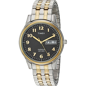 Timex Men's T2N093 Charles Street Two-Tone Extra-Long Stainless Steel Expansion Band Watch