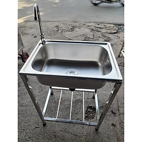 Mua chậu rửa chén inox đơn kt 43x60 (đầy đủ phụ kiện)