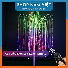 Cây Liễu Đèn Led Trang Trí Noel, Có Thể Gấp Gọn, Trang Trí Ngoài Trời