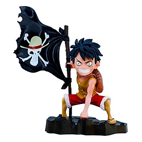Mô Hình OnePiece Luffy cầm cờ bang siêu chất cao 18cm nặng 300g