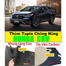 Hình ảnh Thảm Taplo Chống Nắng Xe Honda CRV 2022-2018 Mẫu Da Carbon, Nhung Lông Cừu Có Lớp Chống Trượt