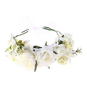 Flower Headband, Floral Garland Crown, Headdress Headpiece for Weddings Gift Photo Props