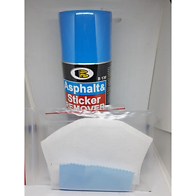 Chai xịt tẩy keo decal, băng dính, keo dán, nhựa đường.. Asphalt & Sticker Remover - Bosny B130 - 435 cc - nhập khẩu Thái Lan (tặng kèm khăn lau và khẩu trang bằng vải không dệt)