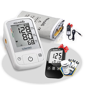 Máy Đo Huyết Áp Bắp Tay Microlife A2 Basic ( Kèm Bộ Đổi Nguồn ) + Tặng máy đo đường huyết Gluneo Lite Hàn Quốc