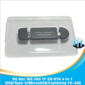 Mua Đầu đọc thẻ nhớ TF SD OTG 4 in 1 USB/Type-C/MicroUSB/LGYC-350