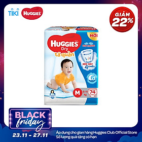 Tã Quần Huggies Dry Gói Cực Đại M74 (74 MIếng) - Bao Bì Mới