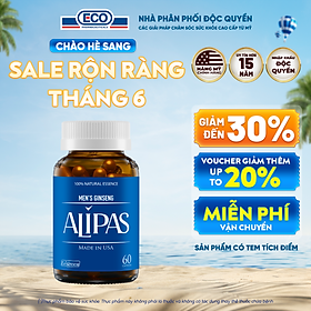 Viên Uống Hỗ Trợ Sinh Lý Nam ALIPAS Ecogreen Tăng Cường Testosterone, Chứa Tinh Chất Hàu