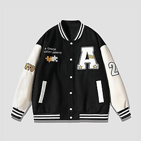 (Local Brand Hot) Áo Thêu Varsity Jacket - Áo Khoác Bomber Thêu Cardigan 3 Màu BOIN LUCKY chữ A thêu cả áo Siêu đẹp Ocea