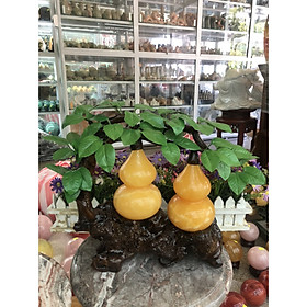 Mua Cây tài lộc bầu Hồ Lô đôi phong thủy đá ngọc hoàng long - Cao 32 cm