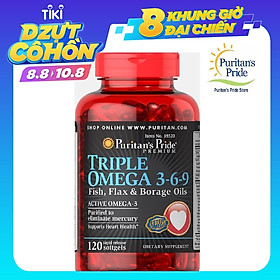 Viên uống tăng cường hệ miễn dịch Puritan's Pride Triple Omega 3-6-9 (120 viên)
