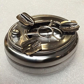 Mua Gạt tàn bằng inox 2 ngăn  có nút bấm
