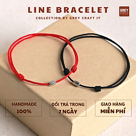 Vòng tay UNISEX Line Charm Bạc Thái x Dây chỉ Nhật may mắn cực bền | Chống nước | Handmade 100% | Độc Lạ Đẹp Mắt