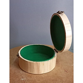 Mua Hộp gỗ tròn lớn đựng đồ linh tinh trên bàn làm việc  13cm x 7cm.
