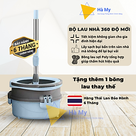 Mua Bộ Cây Lau Nhà Thông Minh Chổi Tự Vắt Thái Lan Minmop M20 Kèm 2 Bông Lau Siêu Sạch Nhỏ Gọn Nhựa PP Lồng Inox Không Gỉ