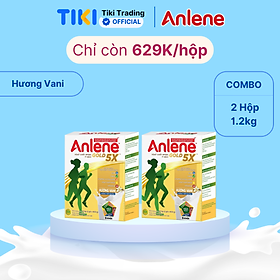 Combo 2 Sữa Bột Anlene Gold 5X Hương Vanilla (Hộp Giấy 1,2kg)