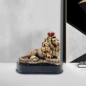 Lion Statue Collectible Table Creative Craft for Bar Home Living Room