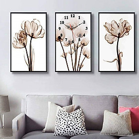 Mua Tranh treo tường  tranh đồng hồ NT106 bộ 3 tấm ghép