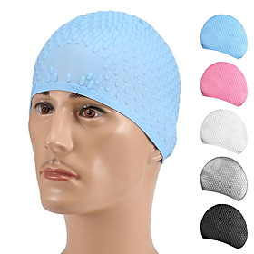 Mũ bơi Silicone Nam Nữ Thiết kế bề mặt chống trượt, dễ dàng tháo và giữ kính bơi của bạn chắc chắn.-Màu xanh dương