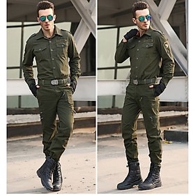Bộ Quần Áo Nam Kaki Lính Mỹ Dài Tay Con Ó