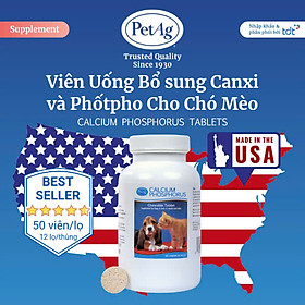 VIÊN UỐNG BỔ SUNG CANXI & PHOTPHO PET AG CHO CHÓ MÈO - CALCIUM PHOSPHORUS TABLETS [ HỘP 50v ]