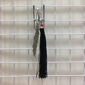 Bookmark Lông vũ kim loại gắn tua rua - Đen