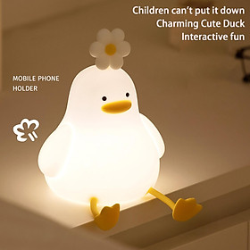 Duck Lamp Rechargeable 3 Brightness Adjustable Silicone Night Light for Kids