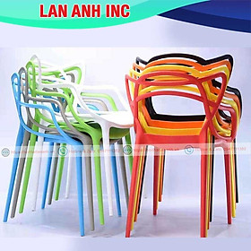 Mua Ghế nhựa đúc nguyên khối cafe văn phòng có tựa lưng cao xếp chồng giá rẻ LAG38
