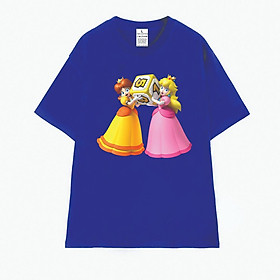 Cao cấp - Áo thun unisex công chúa Daisy và Peach game Super Mario áo over
