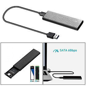 M.2 NGFF SATA SSD to USB 3.1 SSD Reader Enclosure Case 6Gbps Key B/Key B+M Type C Interface for Internal Solid State Drive Hard Drive Portable