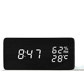 Mua Đồng hồ gỗ LED để bàn cao cấp  hiển thị đồng thời nhiệt độ & độ ẩm  cảm biến âm thanh